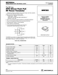 MRF393 datasheet: NPN silicon push-pull RF power transistor MRF393