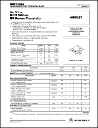MRF327 datasheet: NPN silicon RF power transistor MRF327