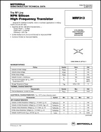 MRF313 datasheet: NPN silicon high-frequency transistor MRF313