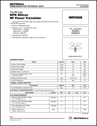 MRF2628 datasheet: NPN silicon RF power transistor MRF2628