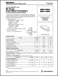 MRF176GV datasheet: RF power field effect transistor MRF176GV