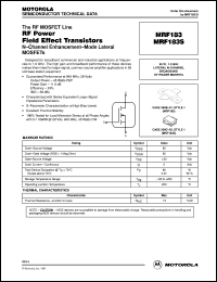 MRF183 datasheet: RF power field effect transistor MRF183