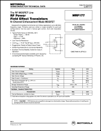 MRF177 datasheet: RF power field effect transistor MRF177