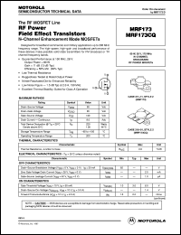 MRF173 datasheet: RF power field effect transistor MRF173