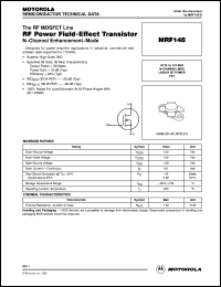 MRF148 datasheet: RF power field-effect transistor MRF148