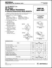 MRF136Y datasheet: RF power field-effect transistor MRF136Y