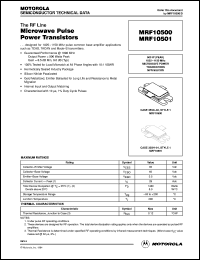 MRF10500 datasheet: Microwave pulse power transistor MRF10500