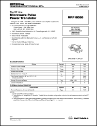 MRF10350 datasheet: Microwave pulse power transistor MRF10350