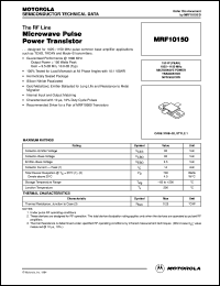 MRF10150 datasheet: Microwave  pulse power transistor MRF10150