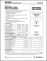 MRF1002MB datasheet: Microwave pulse power transistor MRF1002MB