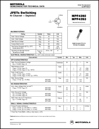 MPF4392 datasheet: JFET switching MPF4392