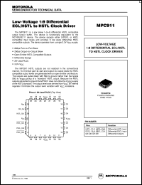 MPC911FN datasheet: Low voltage 1:9 differential ECL/HSTL to HSTL clock driver MPC911FN