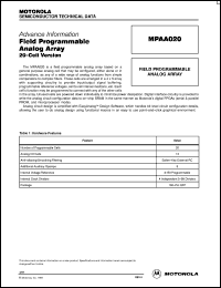 MPAA020 datasheet: Field programmable analog array MPAA020