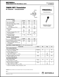 VN2222LL datasheet: TMOS FET transistor VN2222LL