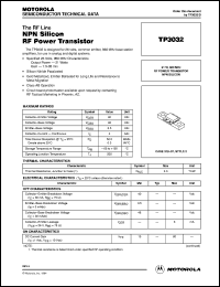 TP3032 datasheet: NPN silicon RF power transistor TP3032