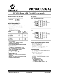 PIC16LC558T-20/SS datasheet: ERROM-based 8-Bit CMOS microcontroller PIC16LC558T-20/SS