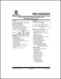 PIC12CE518-04/JW datasheet: 8-Pin, 8-Bit CMOS microcontroller with EEPROM data memory PIC12CE518-04/JW