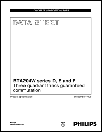BTA204W-600E datasheet: Three quadrant triacs guaranteed commutation BTA204W-600E