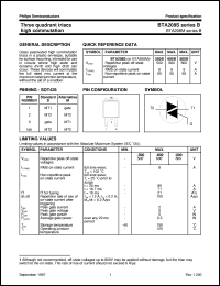 BTA208M-800B datasheet: Three quadrant triacs high commutation BTA208M-800B