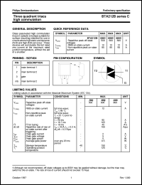 BTA212B-600C datasheet: Three quadrant triacs high commutation BTA212B-600C