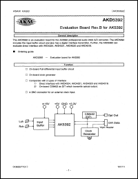 AKD5392 datasheet: Evaluation board AKD5392