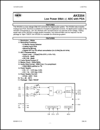 AK5354 datasheet: Low power 20bit ADC with PGA AK5354