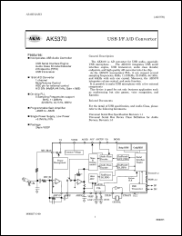 AK5370 datasheet: USB I/F A/D converter AK5370