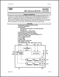 AK4351VT datasheet: 18 bit advanced multi bit 2ch DAC AK4351VT