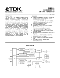 78Q2120-CGT datasheet: Ethernet transceiver 78Q2120-CGT