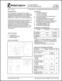 EZ1085BCT datasheet: Adjustable 3.0AMP  positive voltage regulator EZ1085BCT