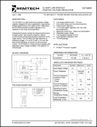 EZ1585DCT datasheet: 6.0AMP low dropout positive voltage regulator EZ1585DCT