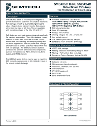 SMDA12CTB datasheet: Bidirectional TVS array SMDA12CTB