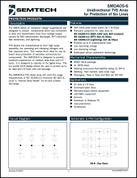 SMDA05-6TE datasheet: Unidirectional TVS array SMDA05-6TE