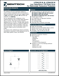 LCDA12C-8TE datasheet: Low capacitance  TVS diode array LCDA12C-8TE