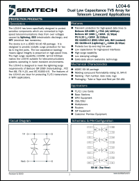 LC04-6TB datasheet: Dual low capacitance  TVS array LC04-6TB