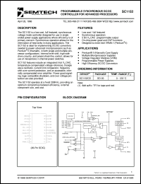 SC1152CS.TR datasheet: Programmable synchronous DC/DC controller SC1152CS.TR