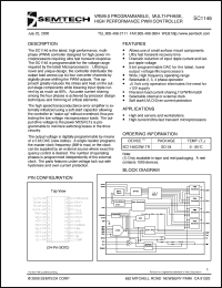 SC1146CSW.TR datasheet: VRM9.0 programmable, high performance multi-phase, PWM  controller SC1146CSW.TR