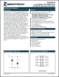 SLVDA28TC datasheet: Low voltage TVS diode array for ESD and latch-up protection SLVDA28TC