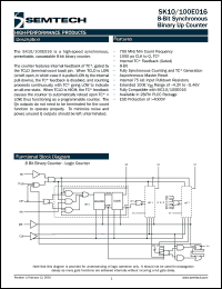 SK10E016PJ datasheet: 8-bit synchronous binary up counter SK10E016PJ