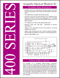 ACS401 datasheet: Optical modem IC ACS401