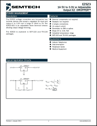 EZ5Z3-S3.TR datasheet: 1A 5V to 3V or adjustable  output EZ dropper EZ5Z3-S3.TR