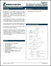 E647ATF datasheet: Pin electronics driver, window comporator and switch matrix E647ATF
