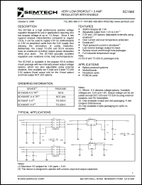 SC1565IST.TR datasheet: Adjustable very low dropout 1.5AMP regulator SC1565IST.TR