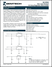 SC1566IM-2.5.TR datasheet: 2.5V very low dropout 3AMP regulator SC1566IM-2.5.TR