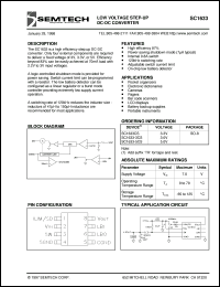 SC1633CSTR datasheet: 3.3V low voltage step-up DC-DC converter SC1633CSTR