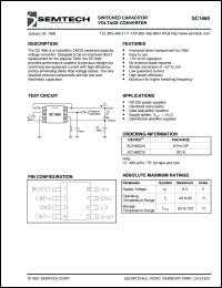 SC1660CSTR datasheet: Switched capacitor voltage converter SC1660CSTR