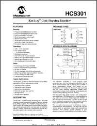 HCS301-/P datasheet: Keeloq code hopping encoder HCS301-/P