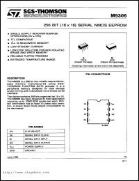 M9306B1 datasheet: 256 bit (16x16) serial NMOS EEPROM M9306B1