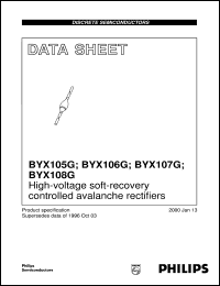 BYX105G datasheet: High-voltage soft-recovery controlled avalanche rectifiers BYX105G