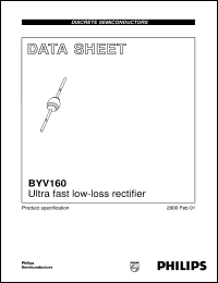 BYV160 datasheet: Ultra fast low-loss rectifier BYV160